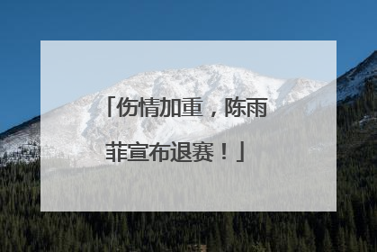伤情加重，陈雨菲宣布退赛！