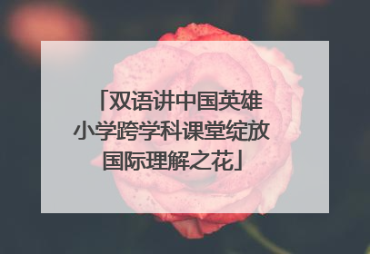双语讲中国英雄 小学跨学科课堂绽放国际理解之花
