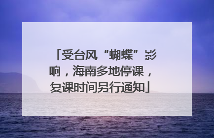 受台风“蝴蝶”影响，海南多地停课，复课时间另行通知