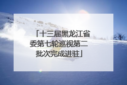 十三届黑龙江省委第七轮巡视第二批次完成进驻