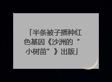 半条被子播种红色基因《沙洲的“小树苗”》出版