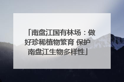 南盘江国有林场：做好珍稀植物繁育 保护南盘江生物多样性
