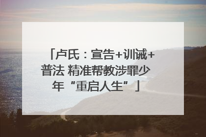 卢氏：宣告+训诫+普法 精准帮教涉罪少年“重启人生”