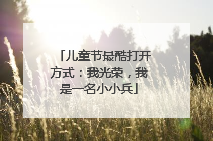 儿童节最酷打开方式：我光荣，我是一名小小兵