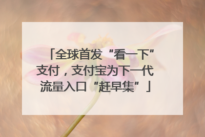 全球首发“看一下”支付，支付宝为下一代流量入口“赶早集”