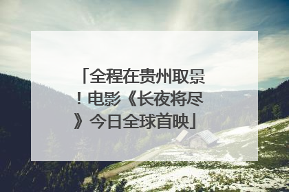 全程在贵州取景！电影《长夜将尽》今日全球首映