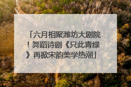 六月相聚潍坊大剧院！舞蹈诗剧《只此青绿》再掀宋韵美学热潮