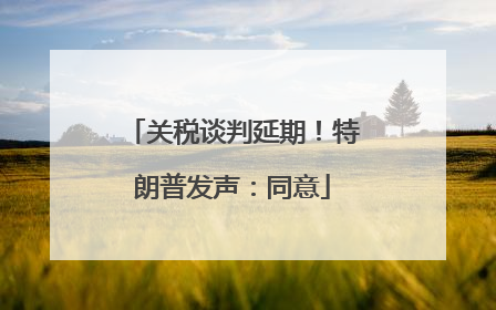 关税谈判延期！特朗普发声：同意