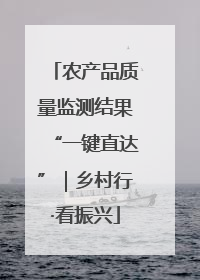 农产品质量监测结果“一键直达”｜乡村行·看振兴