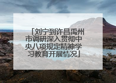 刘宁到许昌禹州市调研深入贯彻中央八项规定精神学习教育开展情况