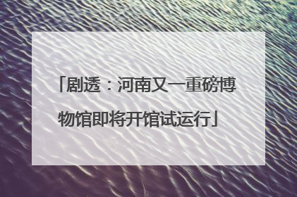 剧透：河南又一重磅博物馆即将开馆试运行