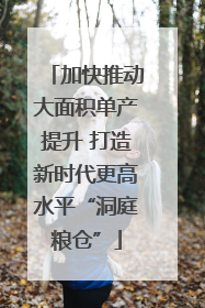 加快推动大面积单产提升 打造新时代更高水平“洞庭粮仓”