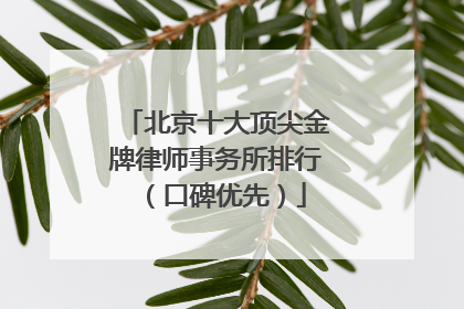 北京十大顶尖金牌律师事务所排行（口碑优先）