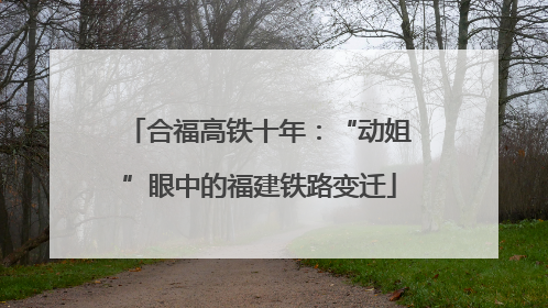 合福高铁十年：“动姐”眼中的福建铁路变迁