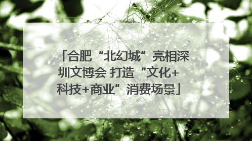 合肥“北幻城”亮相深圳文博会 打造“文化+科技+商业”消费场景
