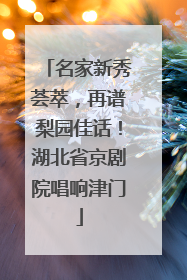 名家新秀荟萃，再谱梨园佳话！湖北省京剧院唱响津门