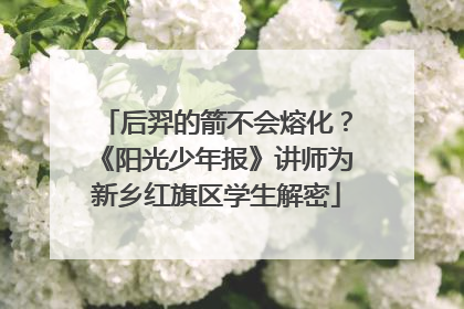 后羿的箭不会熔化？《阳光少年报》讲师为新乡红旗区学生解密