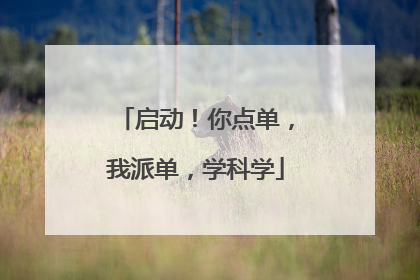 启动！你点单，我派单，学科学