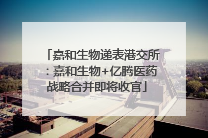 嘉和生物递表港交所：嘉和生物+亿腾医药战略合并即将收官