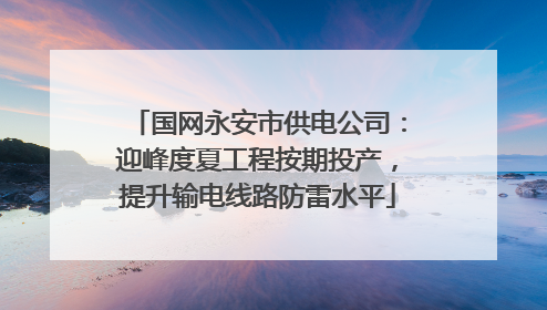 国网永安市供电公司：迎峰度夏工程按期投产，提升输电线路防雷水平