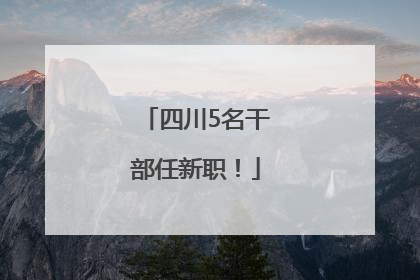 四川5名干部任新职！