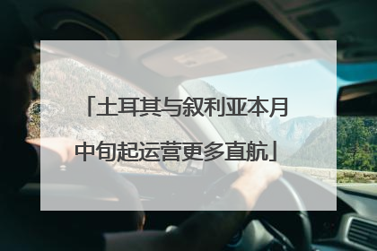 土耳其与叙利亚本月中旬起运营更多直航