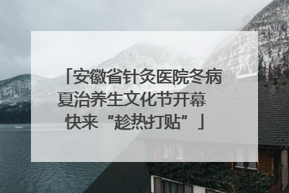 安徽省针灸医院冬病夏治养生文化节开幕 快来“趁热打贴”