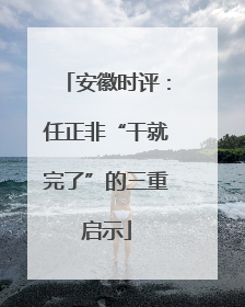 安徽时评：任正非“干就完了”的三重启示