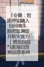 安徽：智能感知融入田间地头 精密监测提升防灾能力｜增发国债气象项目落地见效系列报道