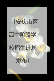 安庆市区高中阶段学校招生计划发布