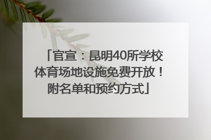 官宣：昆明40所学校体育场地设施免费开放！附名单和预约方式