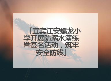宜宾江安蟠龙小学开展防溺水演练暨签名活动，筑牢安全防线