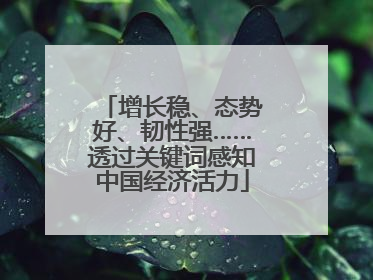 增长稳、态势好、韧性强……透过关键词感知中国经济活力