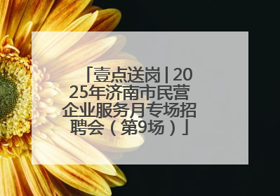 壹点送岗│2025年济南市民营企业服务月专场招聘会（第9场）