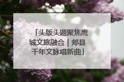 头版头题聚焦鹰城文旅融合｜郏县千年文脉唱新曲