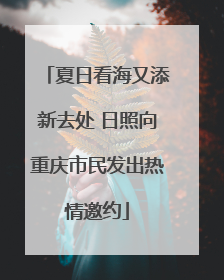 夏日看海又添新去处 日照向重庆市民发出热情邀约