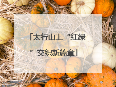 太行山上“红绿”交织新篇章