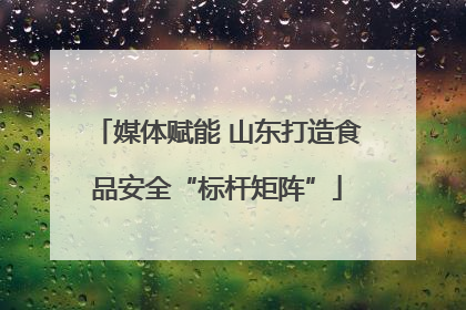 媒体赋能 山东打造食品安全“标杆矩阵”
