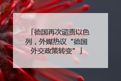 德国再次谴责以色列，外媒热议“德国外交政策转变”