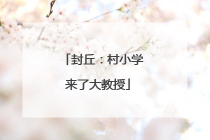 封丘：村小学来了大教授