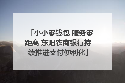 小小零钱包 服务零距离 东阳农商银行持续推进支付便利化