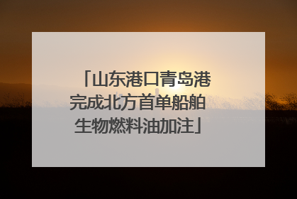 山东港口青岛港完成北方首单船舶生物燃料油加注
