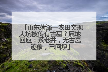 山东菏泽一农田突现大坑被传有古墓？属地回应：系老井，无古墓迹象，已回填