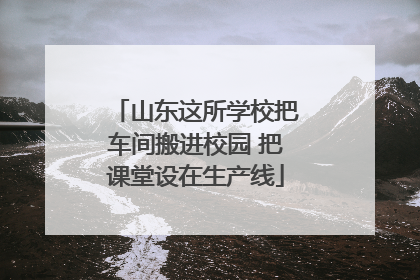 山东这所学校把车间搬进校园 把课堂设在生产线