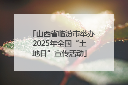 山西省临汾市举办2025年全国“土地日”宣传活动