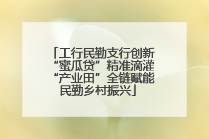 工行民勤支行创新“蜜瓜贷”精准滴灌“产业田”全链赋能民勤乡村振兴