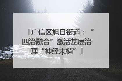 广信区旭日街道：“四治融合”激活基层治理“神经末梢”