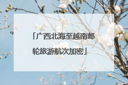 广西北海至越南邮轮旅游航次加密