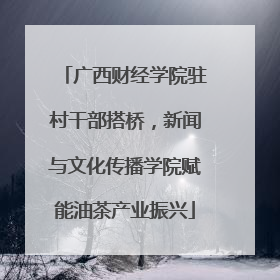 广西财经学院驻村干部搭桥，新闻与文化传播学院赋能油茶产业振兴