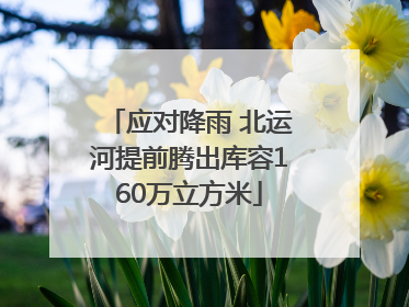 应对降雨 北运河提前腾出库容160万立方米